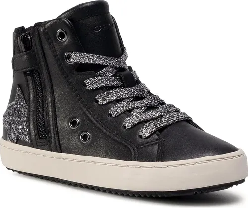 Šnurovacia obuv Geox - J044GA 000BC C9244 S Black/Dk Silver