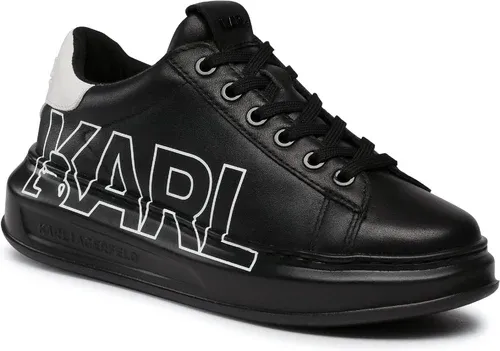 Sneakersy KARL LAGERFELD - KL62511 Black Lthr W/Silver