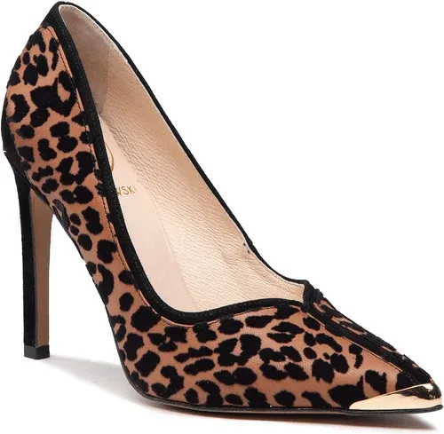 Lodičky BALDOWSKI - D03630-1451-002 Zamsz Czarny/Nairobi Rudy