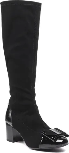 Čižmy SAGAN - 4699 Czarna Lycra/Czarny Lakier