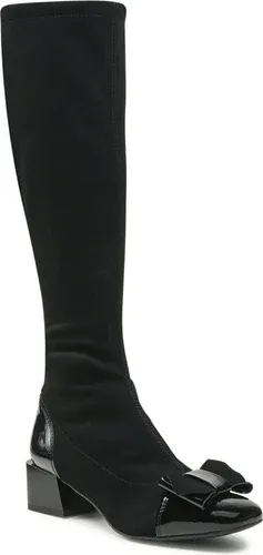 Čižmy SAGAN - 4696/1 Czarna Lycra/Czarny Lakier