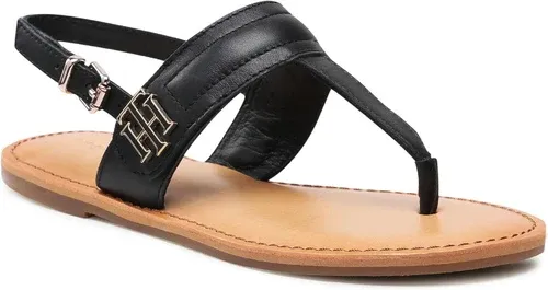Sandále TOMMY HILFIGER - Hardware Th Flat Leather Sandal FW0FW05912 Black BDS