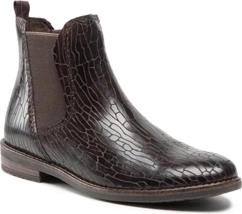 Kotníková obuv s elastickým prvkom MARCO TOZZI - 2-25364-27 Mocca Struct. 382