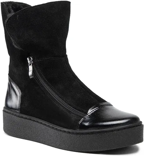 Členkové čižmy POLLONUS - 5-1369-001 Czarny Naplak/Czarny Welur