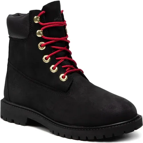 Outdoorová obuv TIMBERLAND - 6in Hert Bt Cupsole- W TB0A2G53001 Black Nubuck W Red