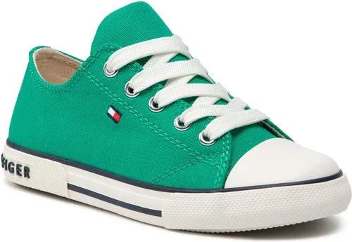Plátenky Tommy Hilfiger - Low Cut Lace-Up Sneaker T3X4-32207-0890 M Green 400