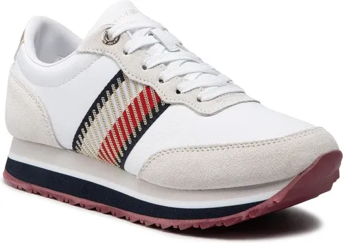 Sneakersy TOMMY HILFIGER - Th Corporate Sequins Runner FW0FW06077 White YBR