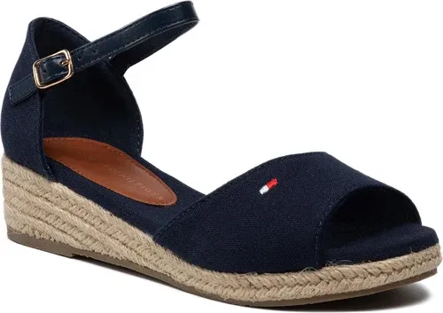 Espadrilky Tommy Hilfiger - Rope Wedge Sandal T3A7-32185-0048 S Blue 800