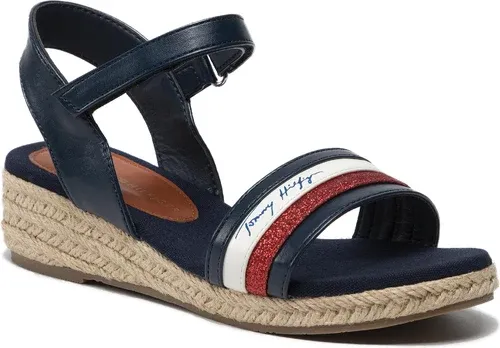 Espadrilky Tommy Hilfiger - Rope Wedge Sandal T3A7-32188-1379 Blue/White/Red Y004