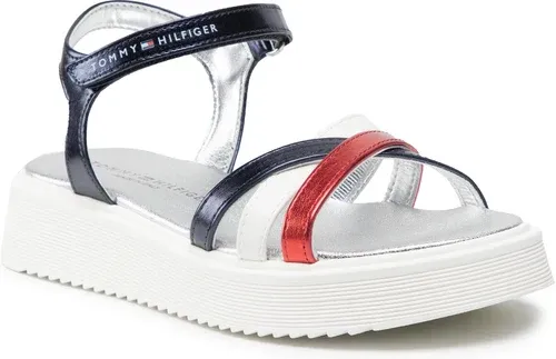 Sandále Tommy Hilfiger - Velcro Sandal T4A2-32184-0371 S Blue/White/Red Y004