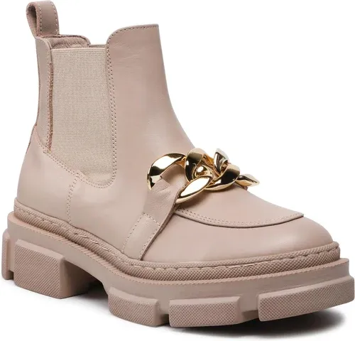 Kotníková obuv s elastickým prvkom KARINO - 4137/001-P Beż/Lico