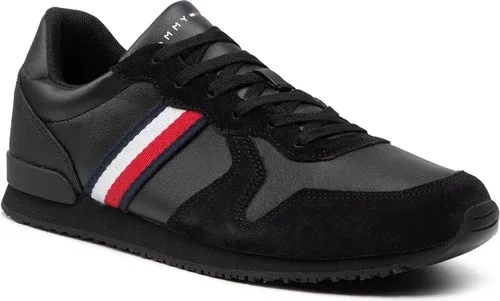 Sneakersy Tommy Hilfiger - Iconic Leather Runner FM0FM03272 Black BDS