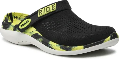 Šľapky CROCS - Literide 360 Marbled 207634 Black/Citrus