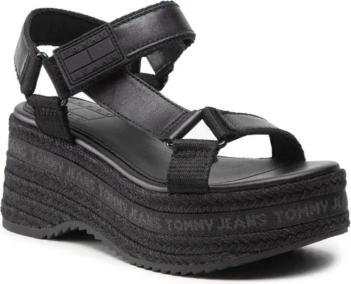 Espadrilky TOMMY JEANS - Wedge Sandal EN0EN01810 Black BDS