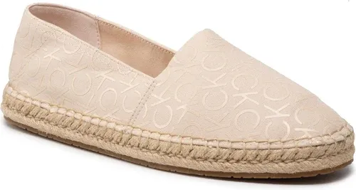Espadrilky CALVIN KLEIN - Espadrille W/hdw - Canvas Mono HW0HW00888 Sand Mono 0LD