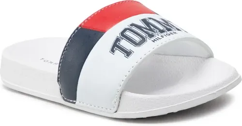 Šľapky Tommy Hilfiger - Varsity Print Pool Slide T3B0-32274-1172 M White 100
