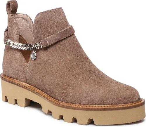 Členkové čižmy KARINO - 4176/007-P J.Beż/Welur