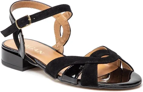 Sandále SAGAN - 4812 Czarny Lakier/Czarny Welur