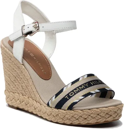 Espadrilky TOMMY HILFIGER - Corporate Webbing High Wedge FW0FW06295 Ecru YBL
