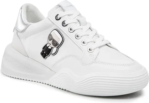 Sneakersy KARL LAGERFELD - KL62830 White Lthr W/Silver