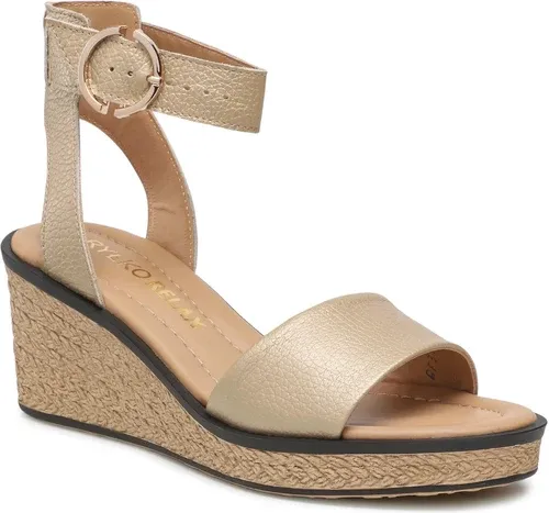 Sandále RYŁKO - 4RFY4_Y Beżowy-Złoty 181