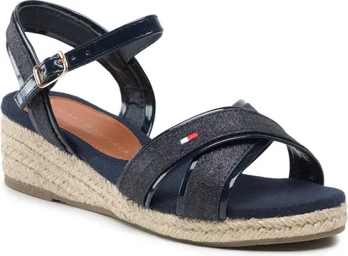Espadrilky Tommy Hilfiger - Rope Wedge Sandal T3A7-32186-1380 M Blue 800