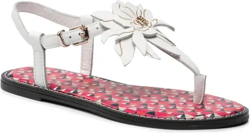 Sandále TOMMY HILFIGER - Th Geo Print Flat Sandal FW0FW06229 Ecru YBL