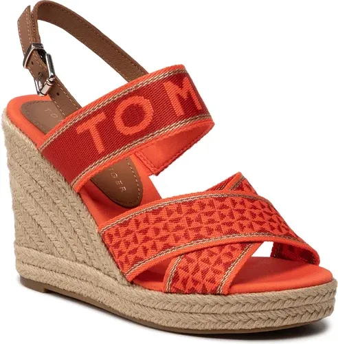 Espadrilky TOMMY HILFIGER - Tommy Webbing High Wedge Sandal FW0FW06355 Hawaiin Coral XMV