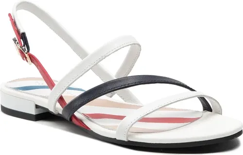 Sandále TOMMY HILFIGER - Feminine Strappy Flat Sandal FW0FW06480 Rwb 0GY