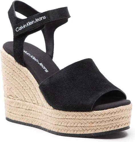 Espadrilky CALVIN KLEIN - Wedge Sandal Ankle Clip Su YW0YW00571 Black BDS