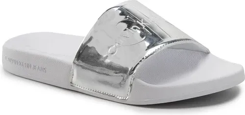 Šľapky CALVIN KLEIN JEANS - Slide Silver Monogram YW0YW00638 Silver 00T