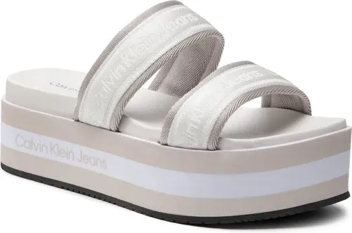 Šľapky CALVIN KLEIN JEANS - Flatform Sandal Twostraps YW0YW00561 Bright White YAF
