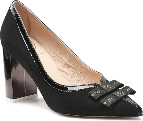 Poltopánky BALDOWSKI - D03907-SUSY-003 Zamsz Czarny/Czarny Lakier