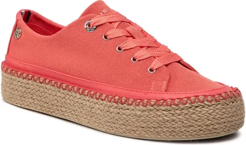 Espadrilky TOMMY HILFIGER - Rope Vulc Sneaker FW0FW06461 Crystal Coral XKL