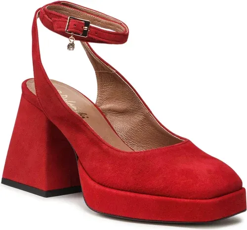 Sandále R.POLAŃSKI - 1491 Czerwony Zamsz