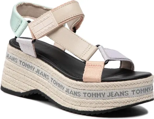 Espadrilky TOMMY JEANS - Wedge Sandal EN0EN01810 Oxygen L4T