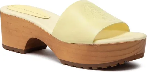 Šľapky TOMMY HILFIGER - Feminine Mid Heel Clog Sandal FW0FW06241 Lemon Twist ZHF