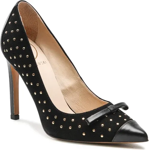 Lodičky BALDOWSKI - D04086-1451-001 Skóra Czarna/Zamsz Czarny