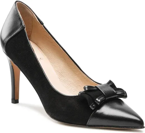 Lodičky BALDOWSKI - D04107-2835-004 Skóra Czarna/Zamsz Czarny