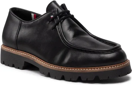 Poltopánky Tommy Hilfiger - Fashion Lth Mocassin Lace Shoe FM0FM04148 Black BDS