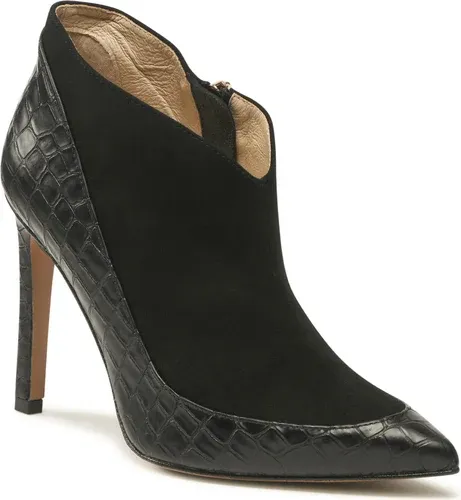 Členkové čižmy BALDOWSKI - D04019-1451-004 Kroko Czarne/Zamsz Czarny