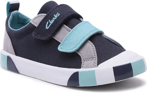 Plátenky Clarks - Foxing Lo K 261648327 S Navy Combi