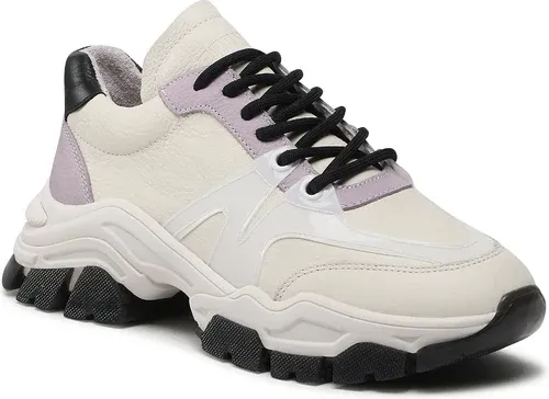 Sneakersy BRONX - 66431-AT Off White/Cool Lilac/Black Nappa/Translucent Vinyl 3660