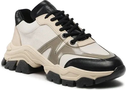 Sneakersy BRONX - 66431-AT Off White/Black/Camel 3661