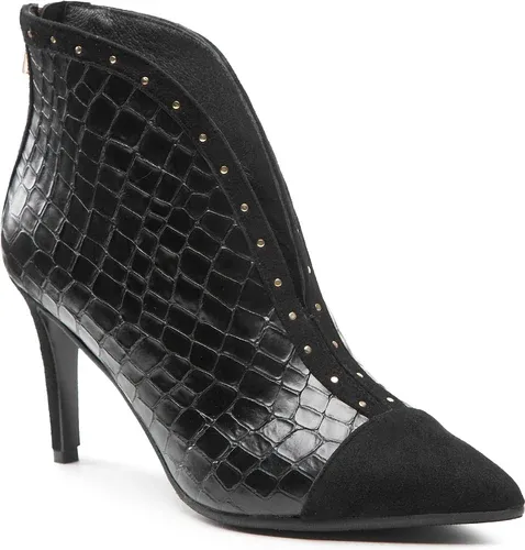 Členkové čižmy BALDOWSKI - D04068-2835-002 Zamsz Czarny/Kroko Czarny A475