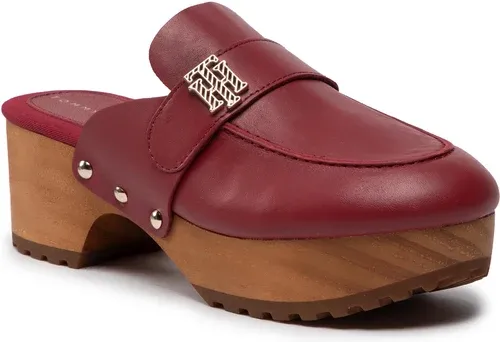 Šľapky TOMMY HILFIGER - Th Hardware Mid Hell Clog FW0FW06602 Red Currant XJ0
