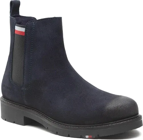 Členková obuv s elastickým prvkom Tommy Hilfiger - Rwb Hilfiger Suede Chelsea FM0FM04202 Desert Sky DW5