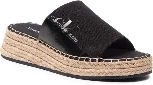 Espadrilky CALVIN KLEIN JEANS - Sporty Wedge Sandal Monogram YW0YW00566 Black BDS