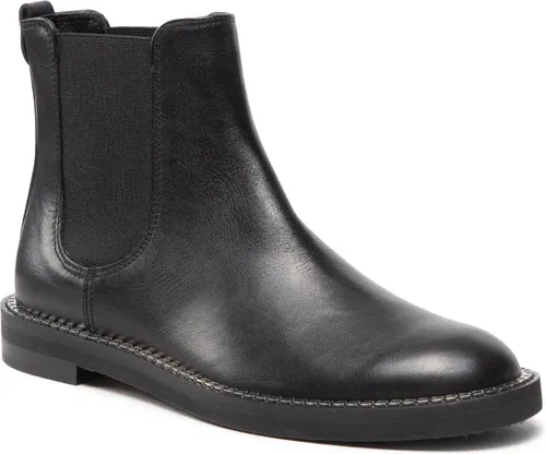 Členková obuv s elastickým prvkom AGL - Beat Chelsea D721580PZVITTI0000 Nero