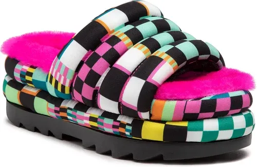 Šľapky UGG - W Maxi Checks Slide 1130842 Blkm